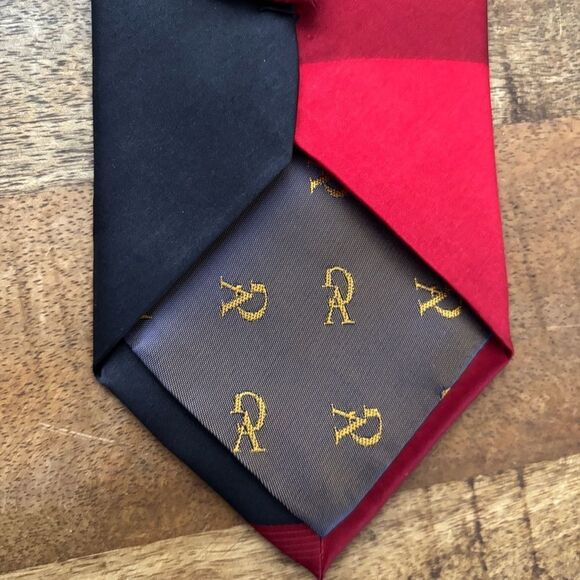 Vintage Valerio Garati hand made 100% silk mens neck tie black red Avant Garde - Picture 2 of 4